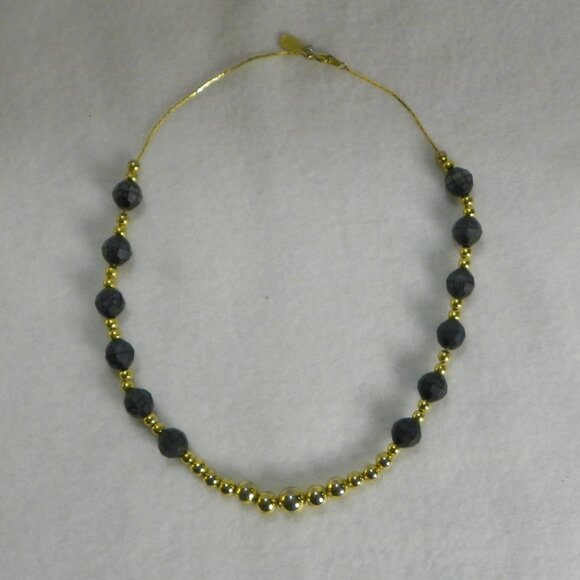 Vintage Park Lane Black and Gold Tone Beads. .Signed on tag. - Picture 3 of 8